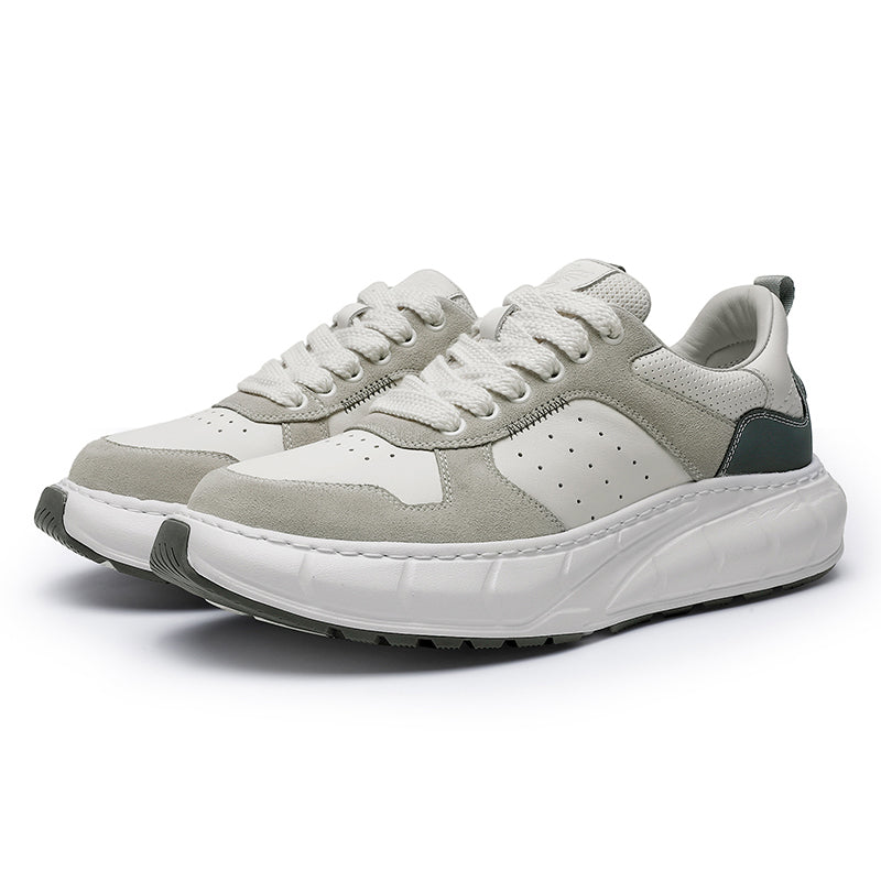 TNV Casual Shoes Thick Bottom Leather Sneaker Laces Up Summer Breathable DS3350