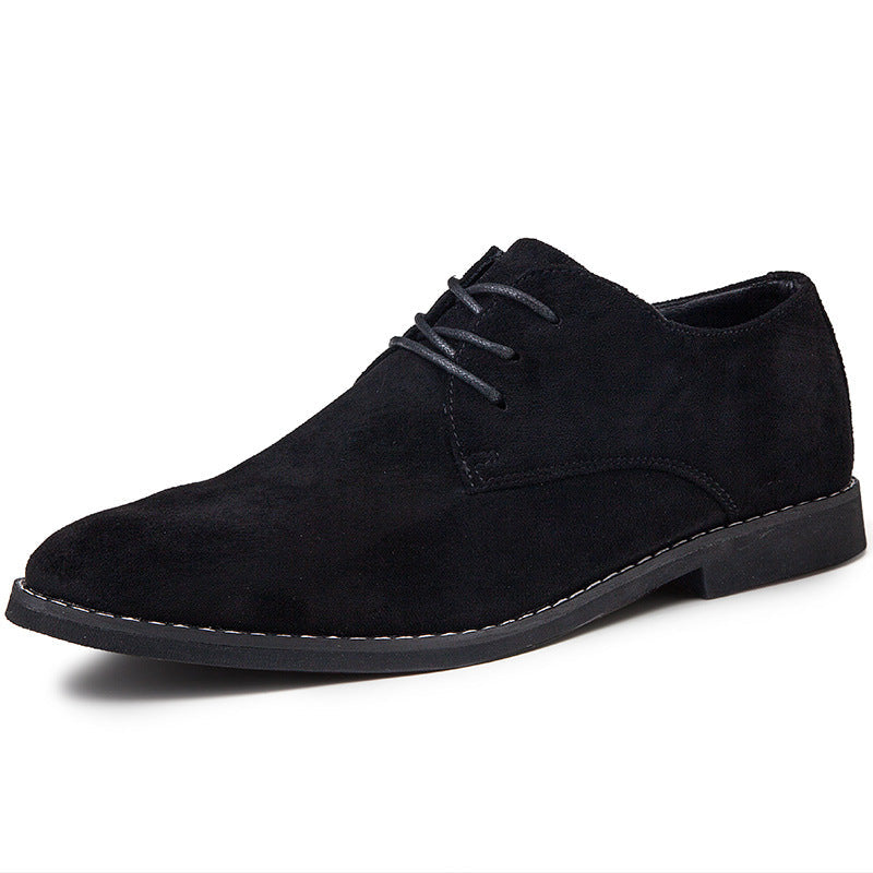 2024 spring new men's shoes breathable pointed frosted lace up