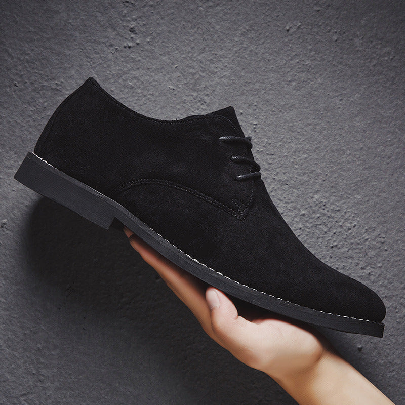 2024 spring new men's shoes breathable pointed frosted lace up