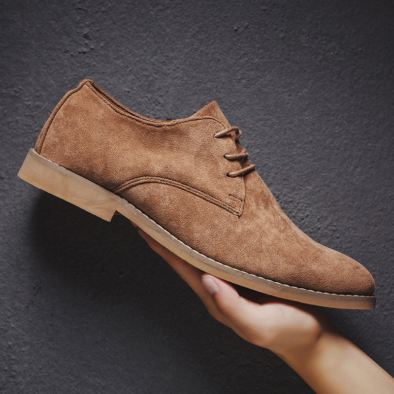 2024 spring new men's shoes breathable pointed frosted lace up