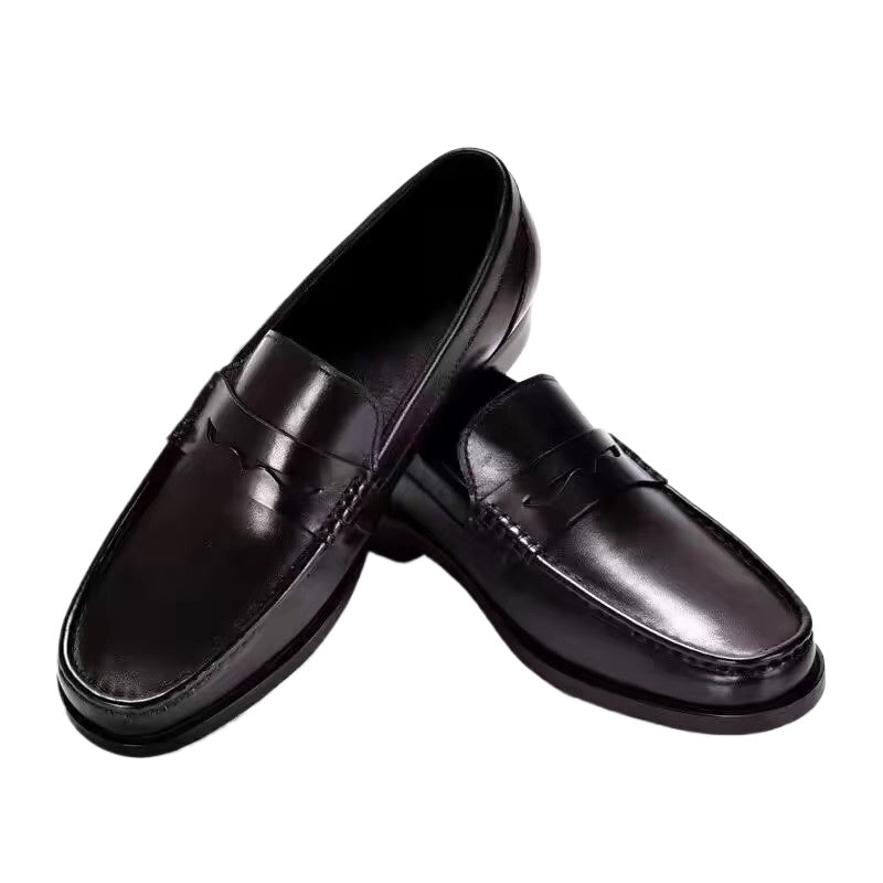 Cross-border 2024 first-layer cowhide British style men's retro polishing handmade shoes square head foot cover soft sole business dress