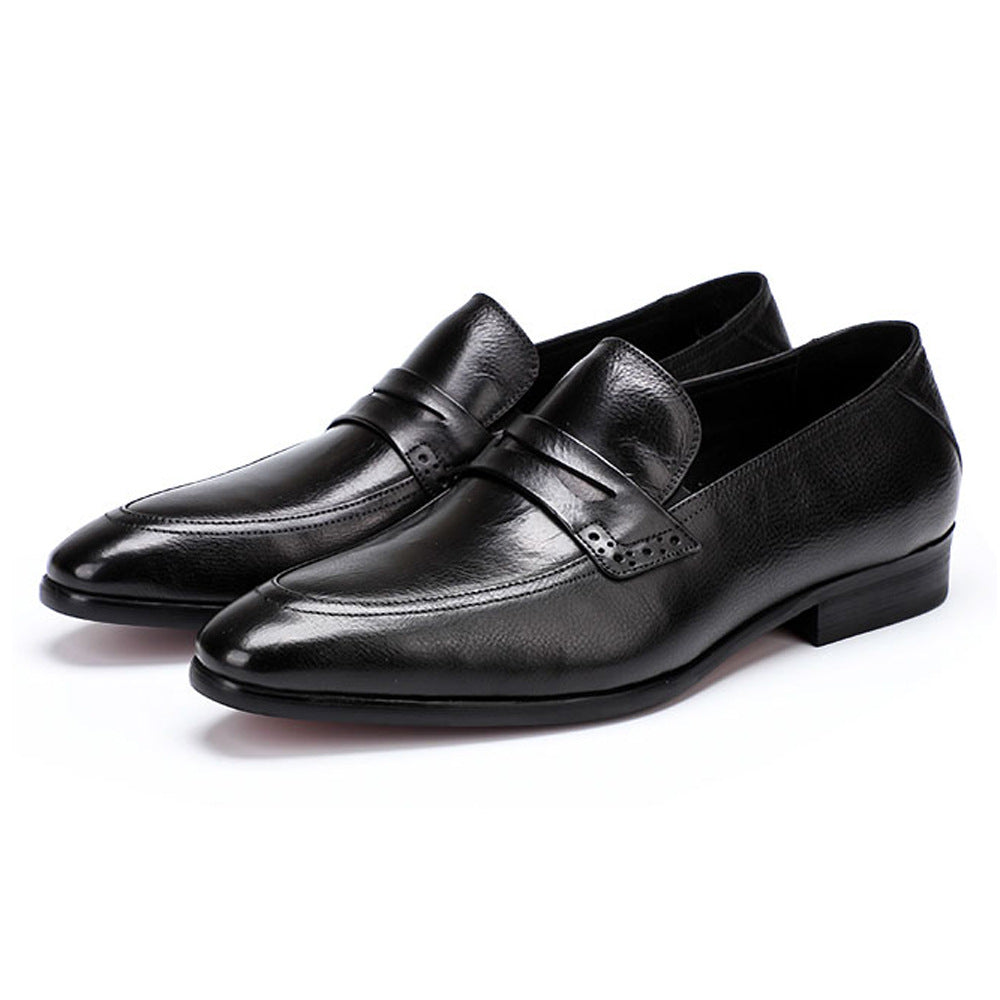 High-End Asian Gentleman Loafers Leather Shoes Men's Wedding Dinner Dress Shoes Handmade Custom Business Men's Shoes Cross-Border