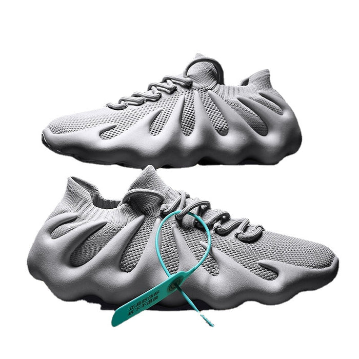 Men Casual Shoes 2025 Spring Fashion Volcanic Shoes Breathable Flame Men's Socks Sneakers Outdoor Walking Sneakers TPR Bottom(P)