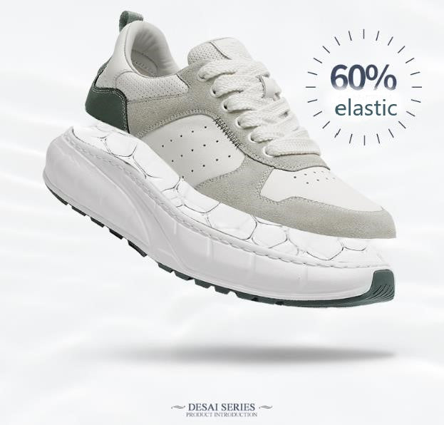 TNV Casual Shoes Thick Bottom Leather Sneaker Laces Up Summer Breathable DS3350