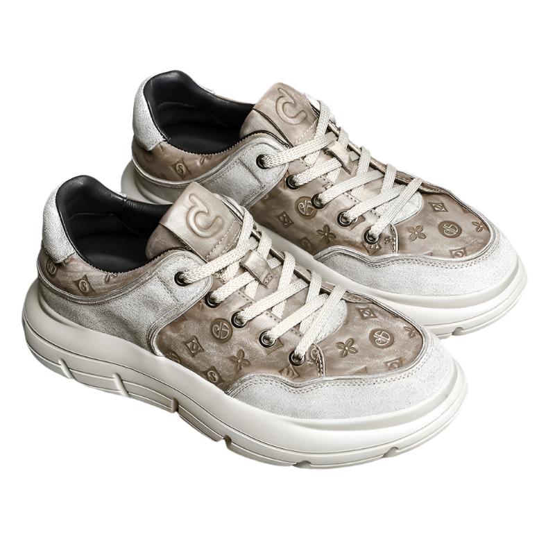 TNV Casual Leather Shoes Genuine Leather Thick Bottom Sneakers Laces Up autumn winter Breathable DS02856