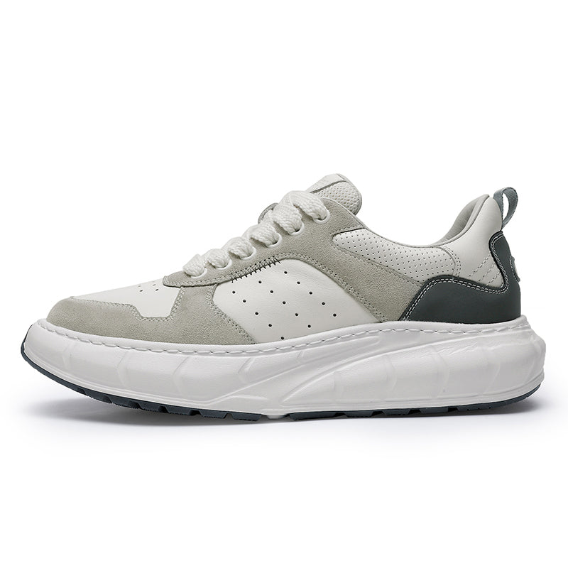 TNV Casual Shoes Thick Bottom Leather Sneaker Laces Up Summer Breathable DS3350