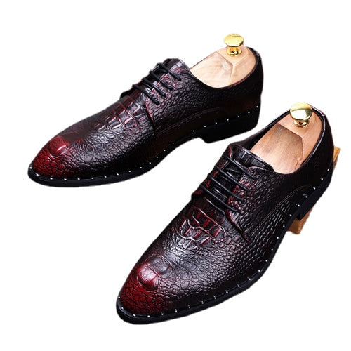Men's Black Leather Formal Shoes, Wedding, British Style