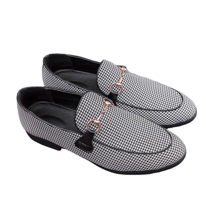 Small leather shoes men's Korean version of the trend of a thousand birds Glofu bean shoes men's European station British wind men's shoes big size 47(P)