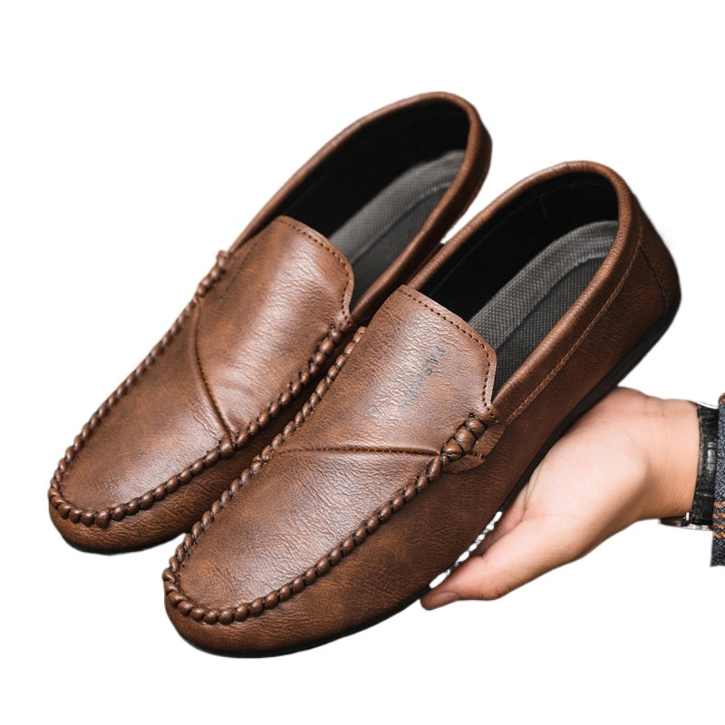 Spring society guy casual shoes trendy shoes Doudou shoes men's lazy shoes cover feet one pedal men's shoes foreign trade large size