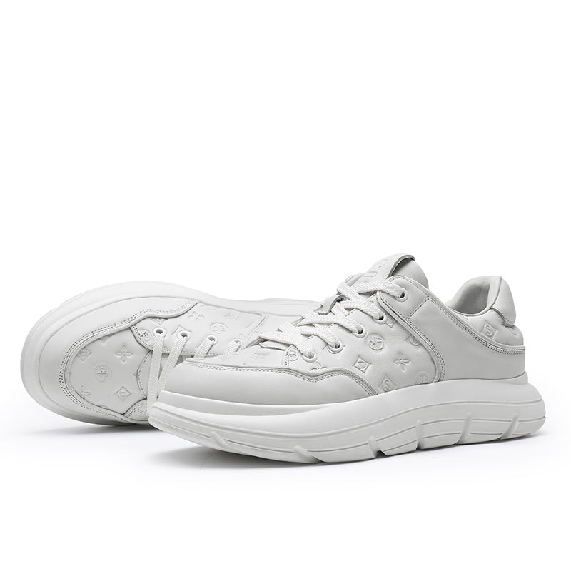 TNV Casual Leather Shoes Genuine Leather Thick Bottom Sneakers Laces Up autumn winter Breathable DS02856
