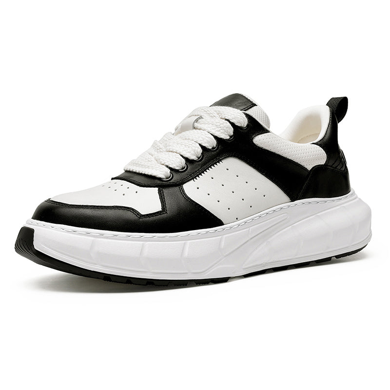 TNV Casual Shoes Thick Bottom Leather Sneaker Laces Up Summer Breathable DS3350