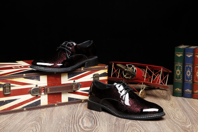 Leather shoes men's business formal casual spring and autumn British Korean version waterproof non-slip inner heightened suit groom wedding shoes