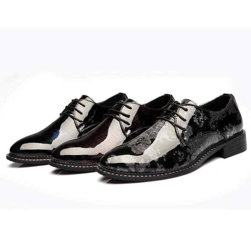 Leather shoes men's business formal casual spring and autumn British Korean version waterproof non-slip inner heightened suit groom wedding shoes