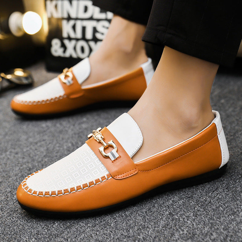 Autumn Doudou Shoes Men's Korean Edition Trendy Small Leather Shoes Versatile Soft Sole Personality Driving Lazy Casual Shoes Men's Wholesale