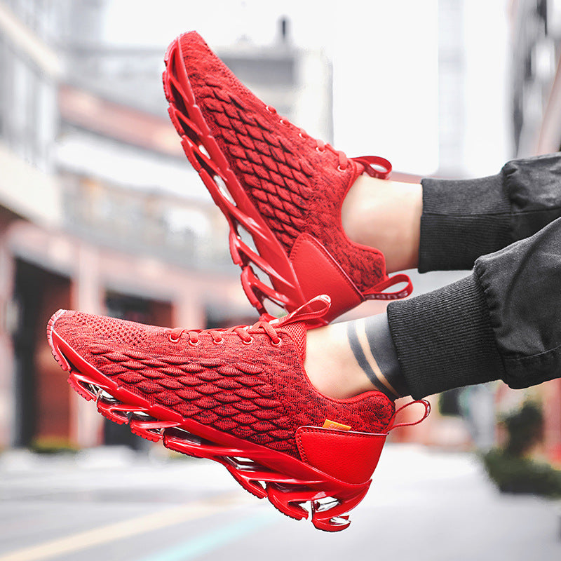 2021 summer new men's trendy shoes - fish scale blade fashion running shoes - flyknit breathable plus size athletic sneakers for men