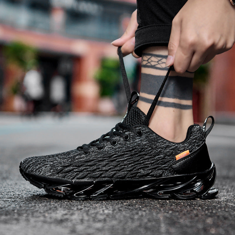 2021 summer new men's trendy shoes - fish scale blade fashion running shoes - flyknit breathable plus size athletic sneakers for men