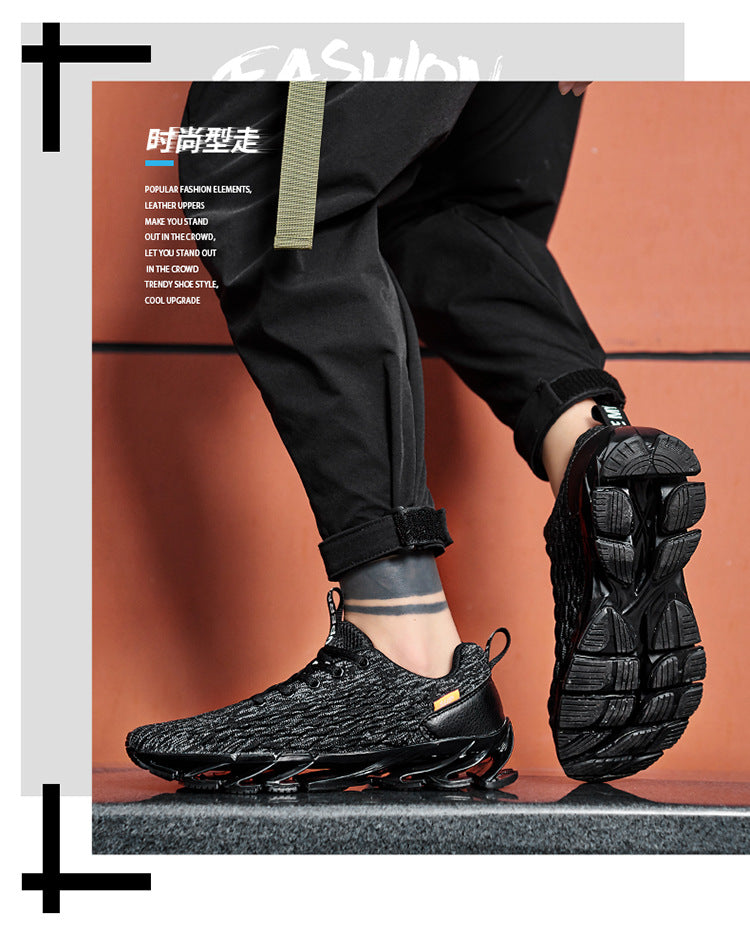 2021 summer new men's trendy shoes - fish scale blade fashion running shoes - flyknit breathable plus size athletic sneakers for men