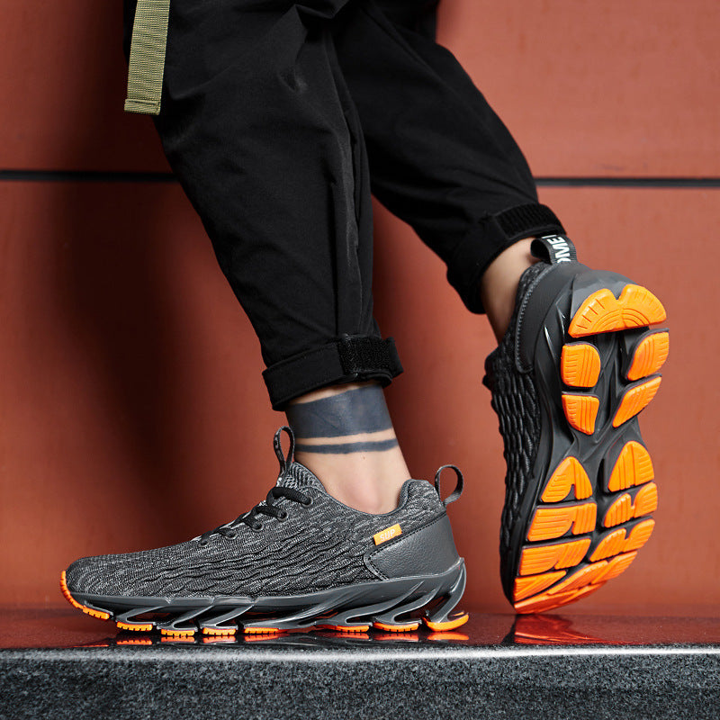 2021 summer new men's trendy shoes - fish scale blade fashion running shoes - flyknit breathable plus size athletic sneakers for men
