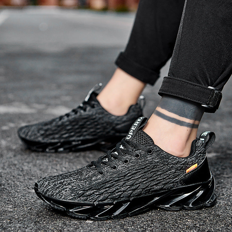 2021 summer new men's trendy shoes - fish scale blade fashion running shoes - flyknit breathable plus size athletic sneakers for men