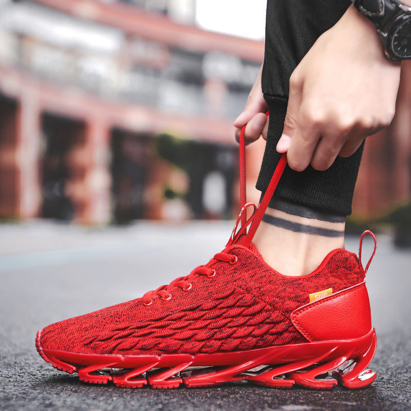2021 summer new men's trendy shoes - fish scale blade fashion running shoes - flyknit breathable plus size athletic sneakers for men