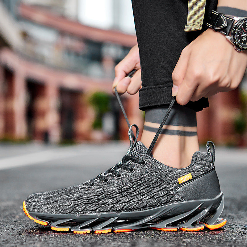 2021 summer new men's trendy shoes - fish scale blade fashion running shoes - flyknit breathable plus size athletic sneakers for men