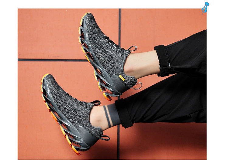 2021 summer new men's trendy shoes - fish scale blade fashion running shoes - flyknit breathable plus size athletic sneakers for men