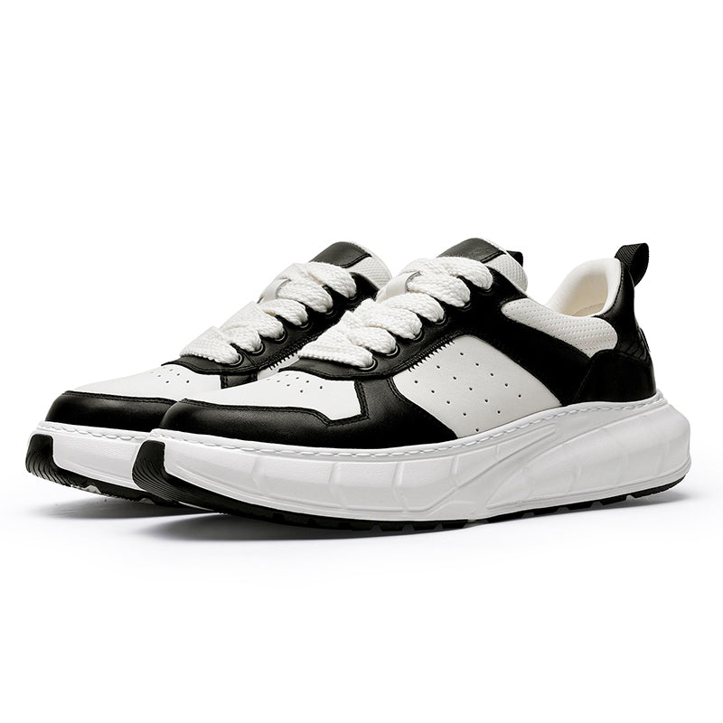 TNV Casual Shoes Thick Bottom Leather Sneaker Laces Up Summer Breathable DS3350