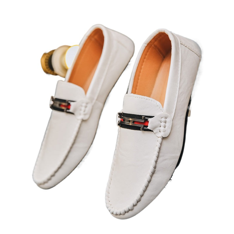 2024 New Personalized British Social Loafers Men's Black Summer Breathable Trendy Shoes Men's Shoes