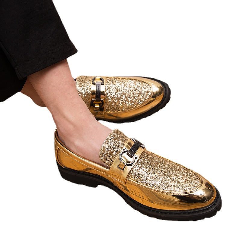 Men's Gold Shoes – Pointed Toe, Business