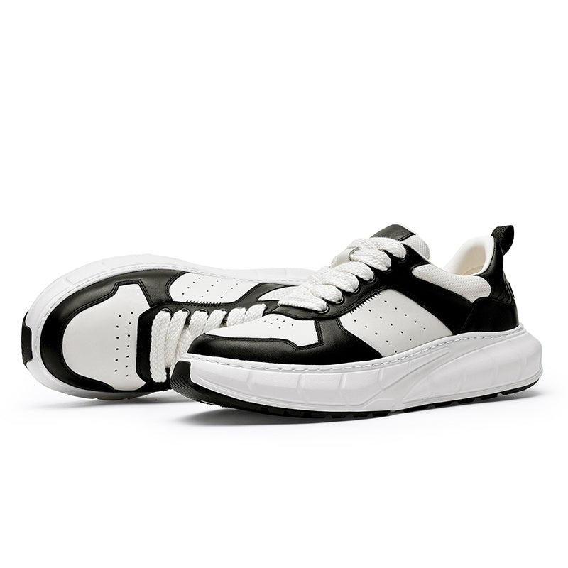 TNV Casual Shoes Thick Bottom Leather Sneaker Laces Up Summer Breathable DS3350