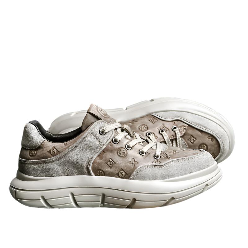 TNV Casual Leather Shoes Genuine Leather Thick Bottom Sneakers Laces Up autumn winter Breathable DS02856