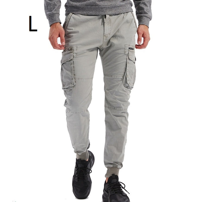 AGOVIE Men Trouser Mens Cargo Pants Men Outdoors Jogger Overalls Autumn Pants Male Casual Sweatpant Men Cotton Trousers