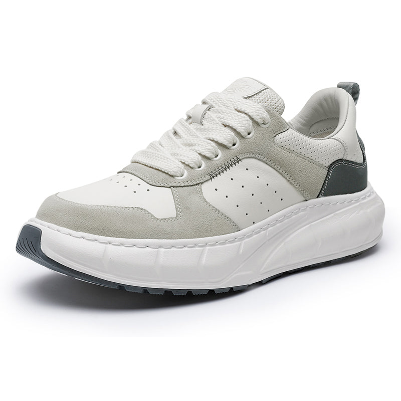 TNV Casual Shoes Thick Bottom Leather Sneaker Laces Up Summer Breathable DS3350