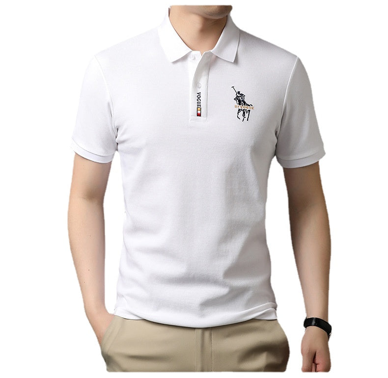 2024 summer New Polo Shirt Men's Business Gentleman Embroidered Lapel Breathable Short-Sleeved T-shirt Men's Wholesale