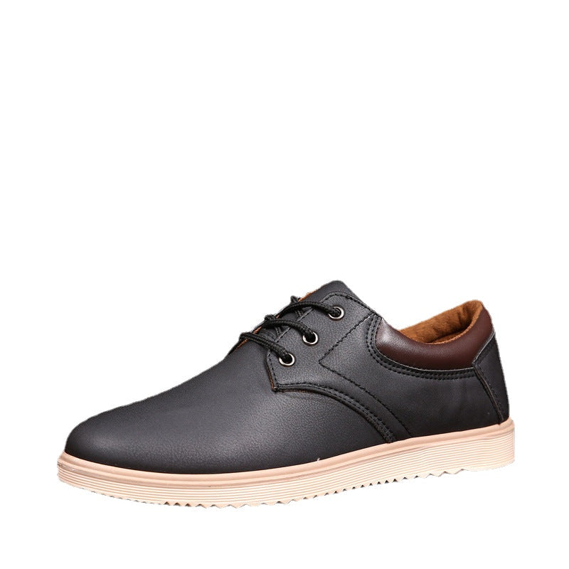 Men's Black Leather Casual Shoes, Style 1527