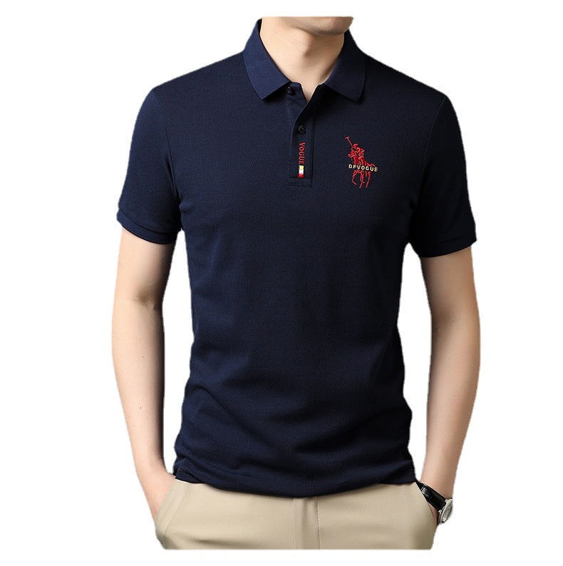 2024 summer New Polo Shirt Men's Business Gentleman Embroidered Lapel Breathable Short-Sleeved T-shirt Men's Wholesale