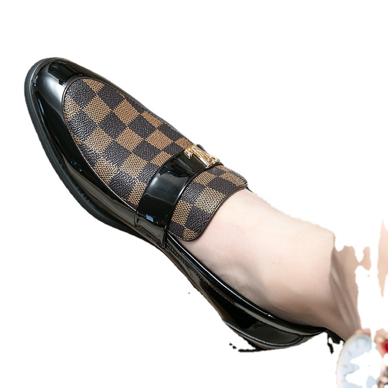Large size 48 four seasons British style men's shoes, one foot on Lefu shoes, Korean version bean shoes, men's casual leather shoes, men