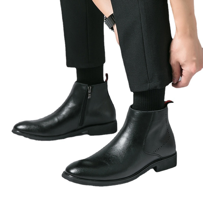 Men's Leather Chelsea Boots, British Style