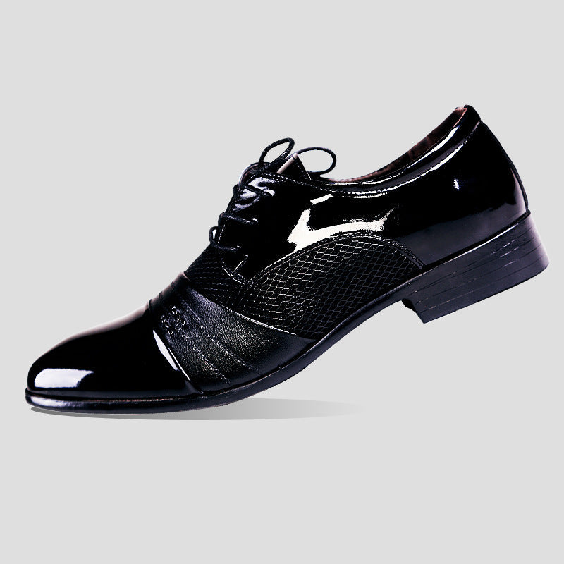 Cross-border premium plus-size leather dress shoes for men - business formal, lace-up, pointed-toe c 4