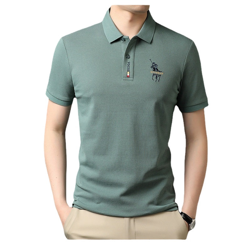2024 summer New Polo Shirt Men's Business Gentleman Embroidered Lapel Breathable Short-Sleeved T-shirt Men's Wholesale