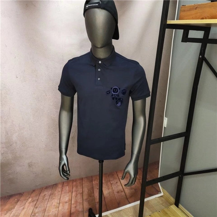 Polo shirt boys' short-sleeved T-shirt trendy student versatile half-sleeved summer lapel top trendy brand youth T-shirt