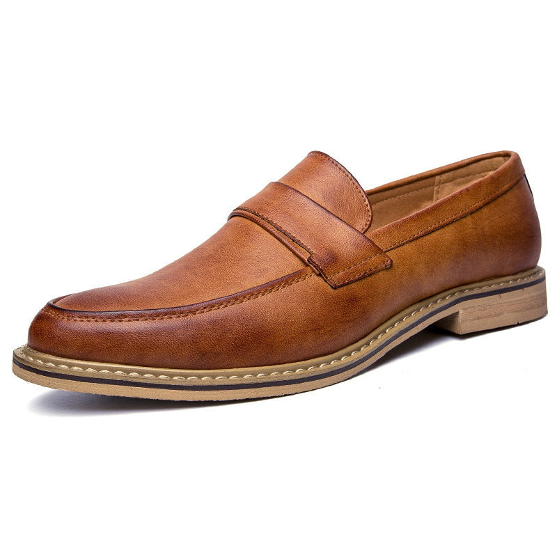 Autumn new men's formal leather shoes fashion business leather shoes Korean version of British pointed set FootMan leather shoes