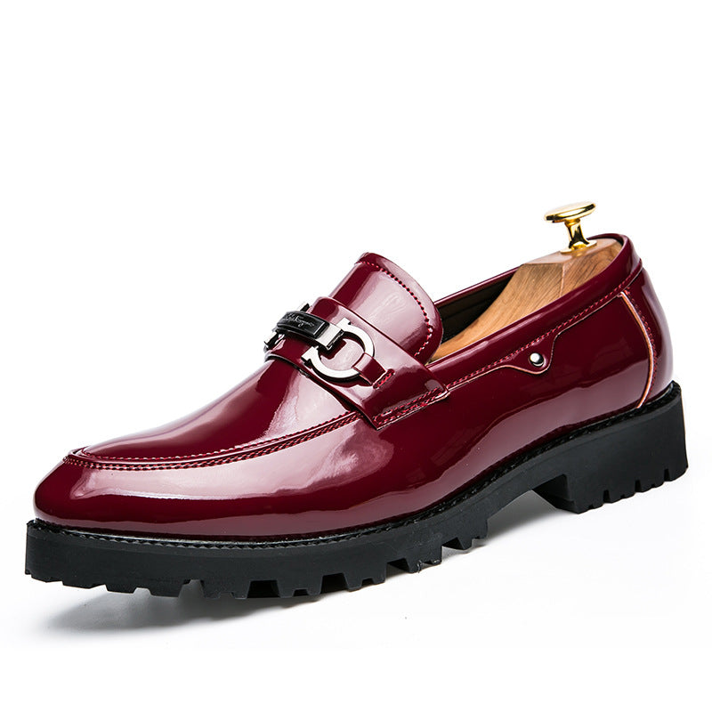 2023 summer men's leather shoes Korean style pointed youth business men's shoes hairdresser shoes British casual shoes trendy shoes
