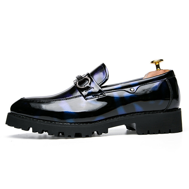 2023 summer men's leather shoes Korean style pointed youth business men's shoes hairdresser shoes British casual shoes trendy shoes