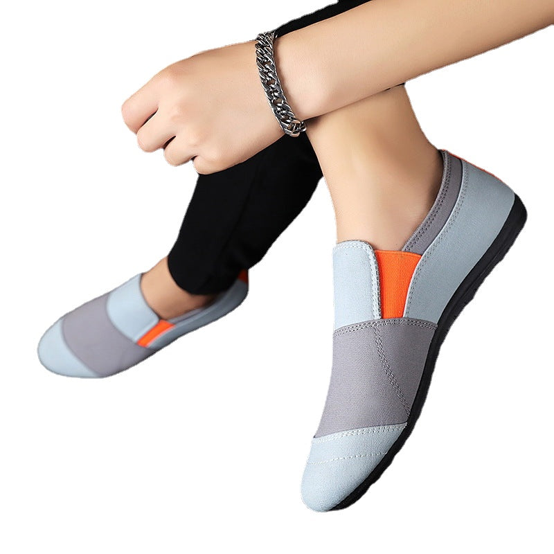 2024 summer new bean shoes men's Korean version of a hundred lazy shoes a foot of social tide shoes casual breathable cloth shoes