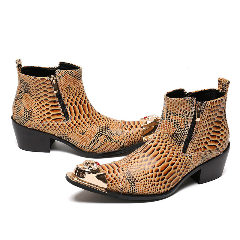 Men's Leather Martin Boots – Pointed Toe, Business – Style 152
