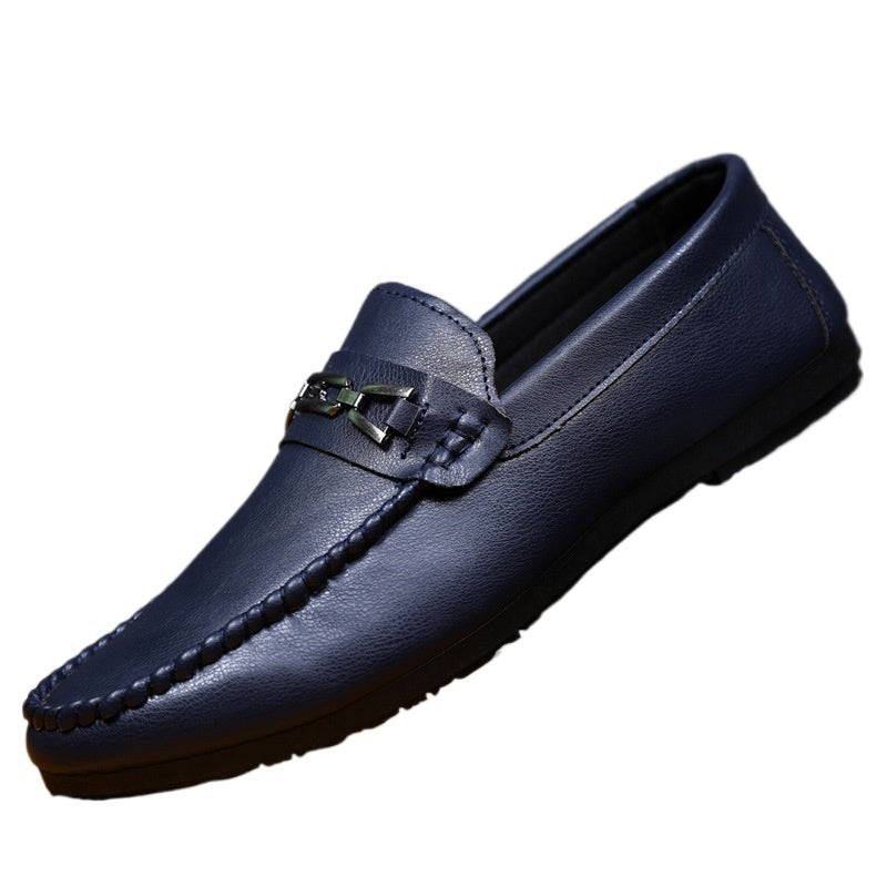 2024 new summer casual lightweight beanie shoes men's loafers street shooting spirit guy leather waterproof men's shoes