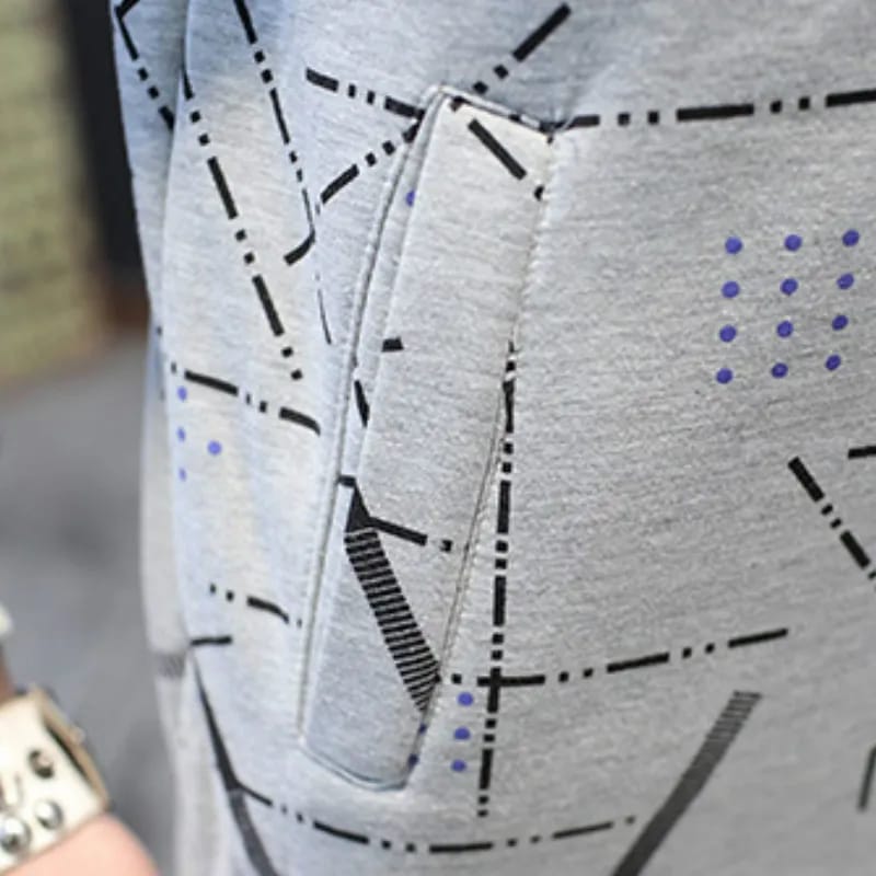 Men's Jacket Geometric Pattern , Stylish Hoodie Winter Spring Zip Up Sweater Work or School Outwear