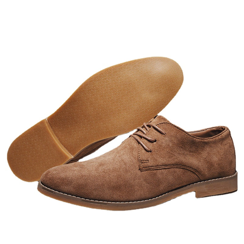 2024 spring new men's shoes breathable pointed frosted lace up