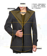 Autumn and winter new thickened woolen coat men's coat medium and long men's woolen trench coat business middle-aged men's clothing